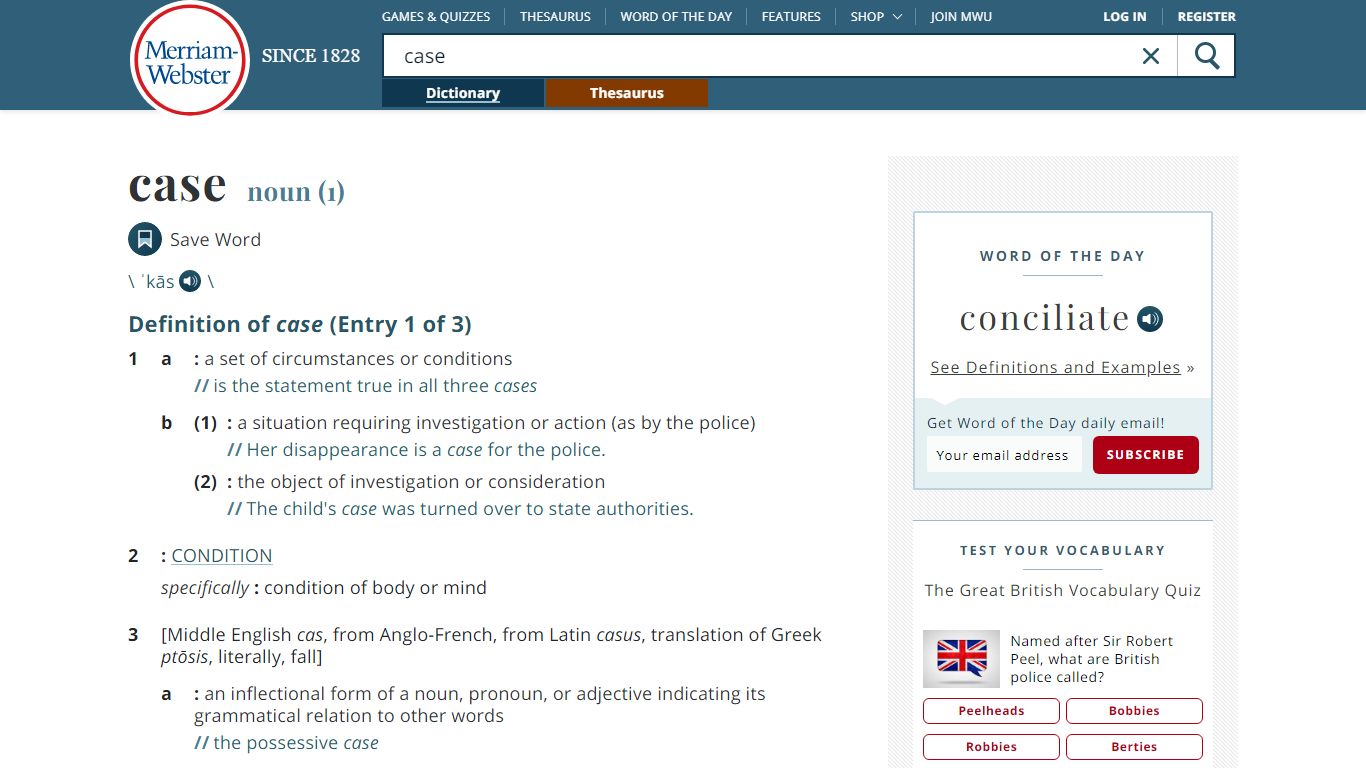 Case Definition & Meaning - Merriam-Webster