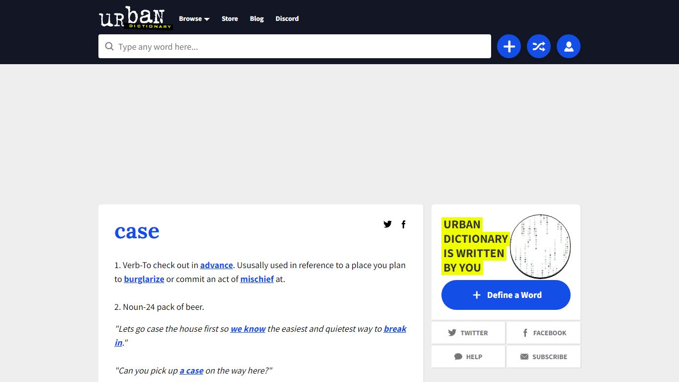 Urban Dictionary: case